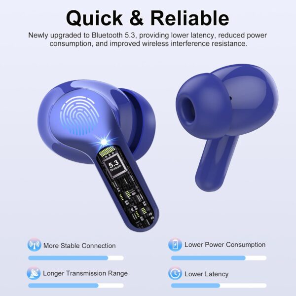 IP7 Waterproof Wireless Bluetooth Earphones with ENC Noise Cancelling Microphone - Image 22