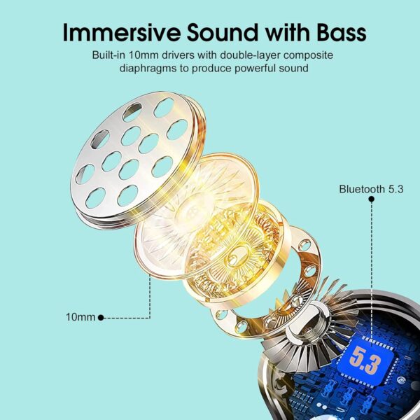 HiFi Stereo Bluetooth 5.3 In-ear Running Headphones with Earhook - Image 3