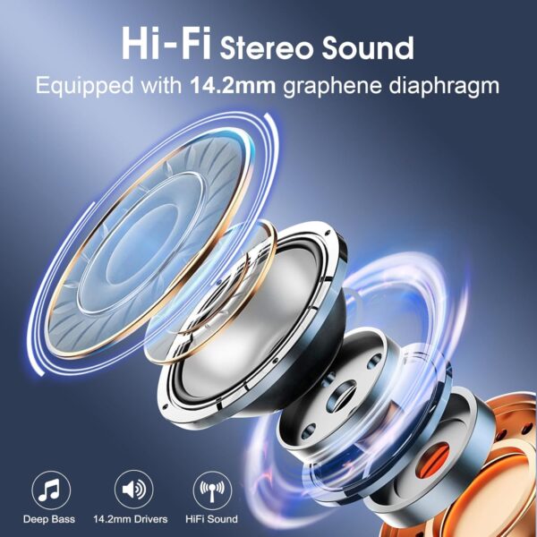 2025 Bluetooth Stereo Deep Bass, ENC Noise Cancelling Microphone, IPX7 Waterproof Earphones - Image 45