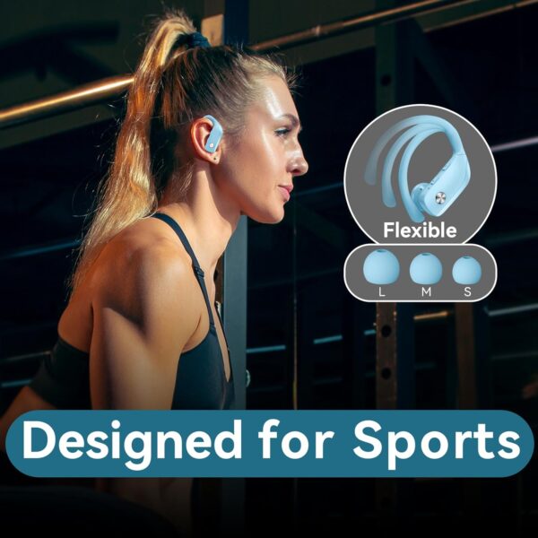 Wireless Bluetooth Headphones with LED Display and Ear Hooks - Image 6