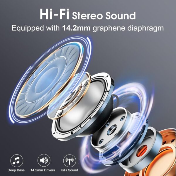2025 Bluetooth Stereo Deep Bass, ENC Noise Cancelling Microphone, IPX7 Waterproof Earphones - Image 62