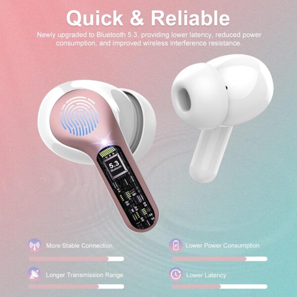 IP7 Waterproof Wireless Bluetooth Earphones with ENC Noise Cancelling Microphone - Image 36